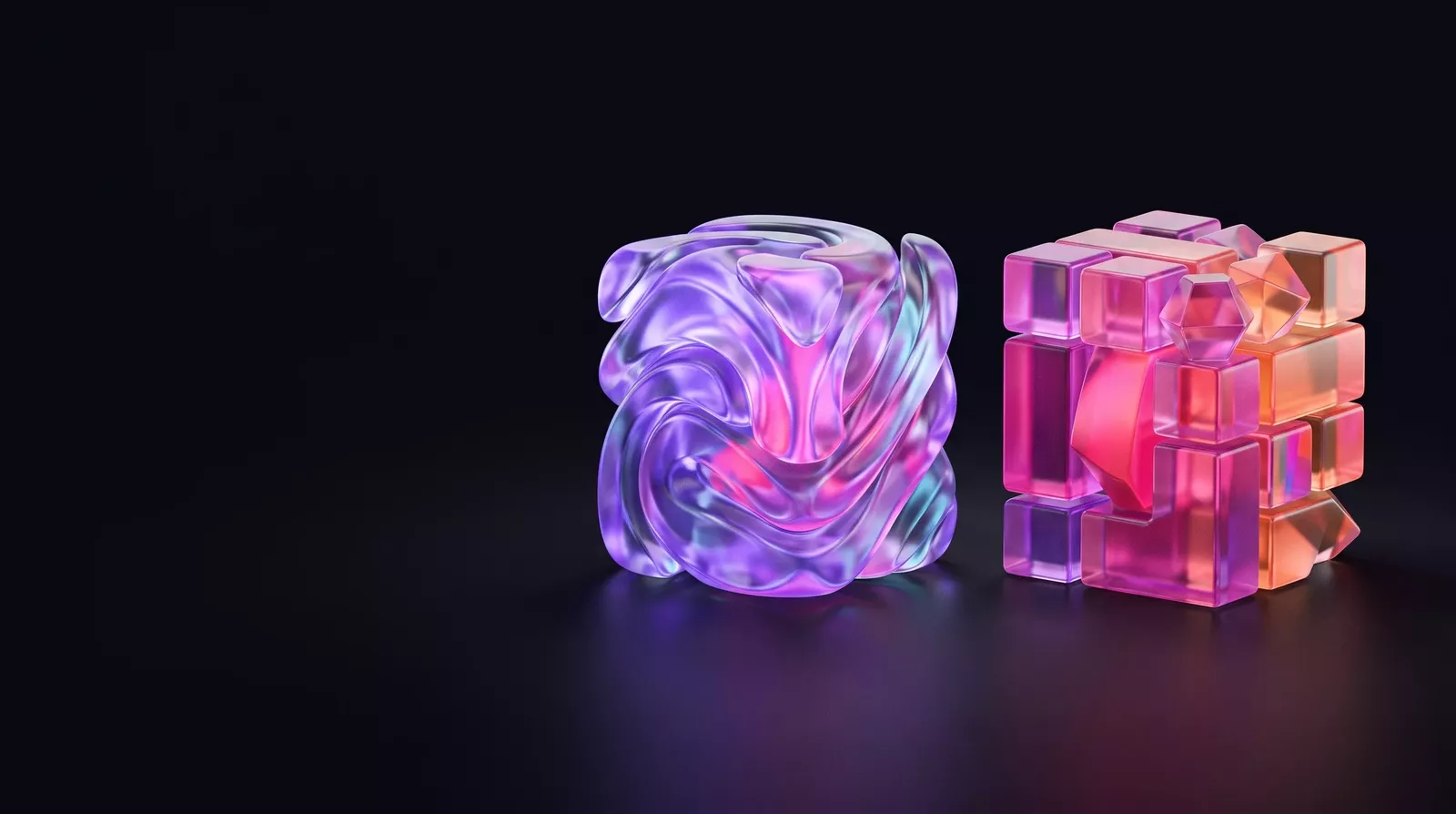 Deux groupes de formes lumineuses, l’un compact et permanent, l’autre modulable