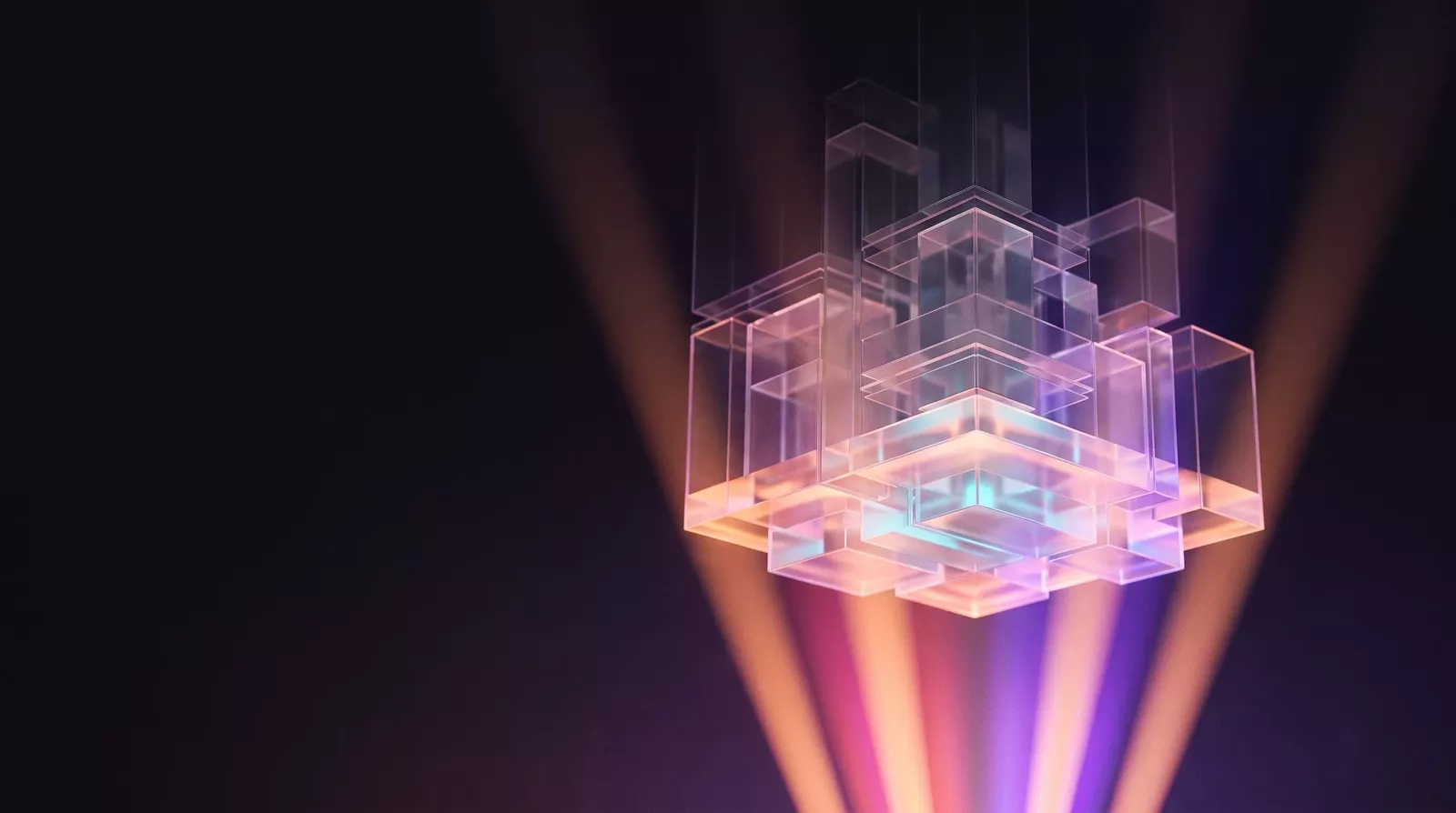 Flux lumineux convergeant pour alléger une structure suspendue