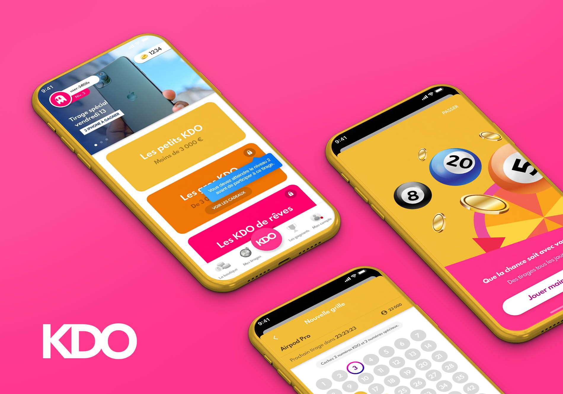 KDO — Gaming · Tirages, projet réalisé par 55 agency