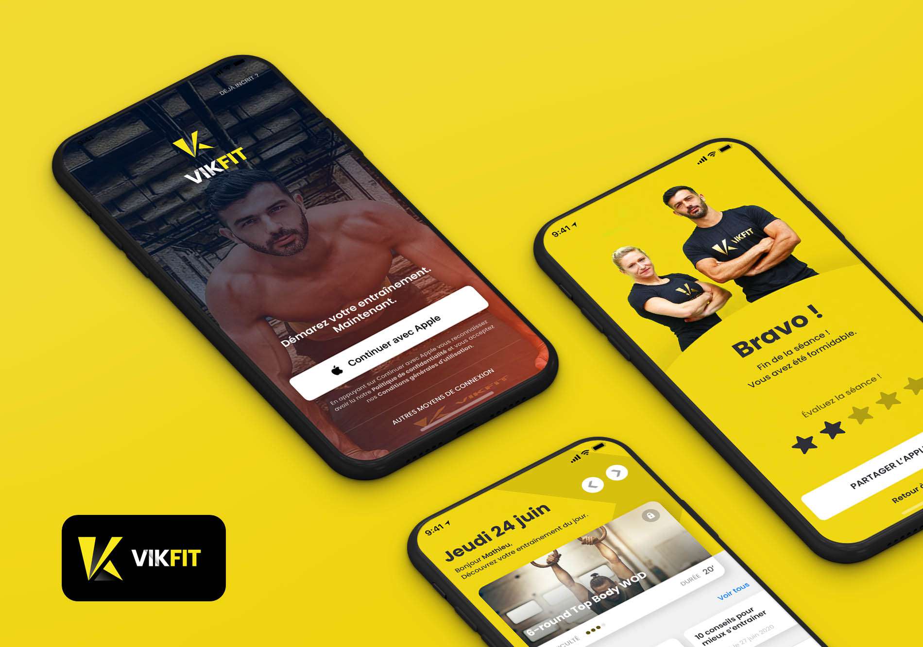 VIKFIT — Fitness · Coaching, projet réalisé par 55 agency